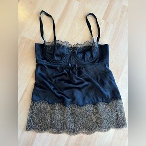 Dolce & Gabbana Black Lace Trim Top